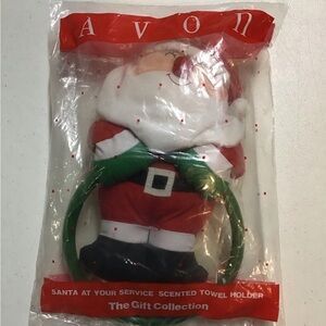 AVON VINTAGE SANTA TOWEL HOLDER STILL SEALED CHRISTMAS HOLIDAY